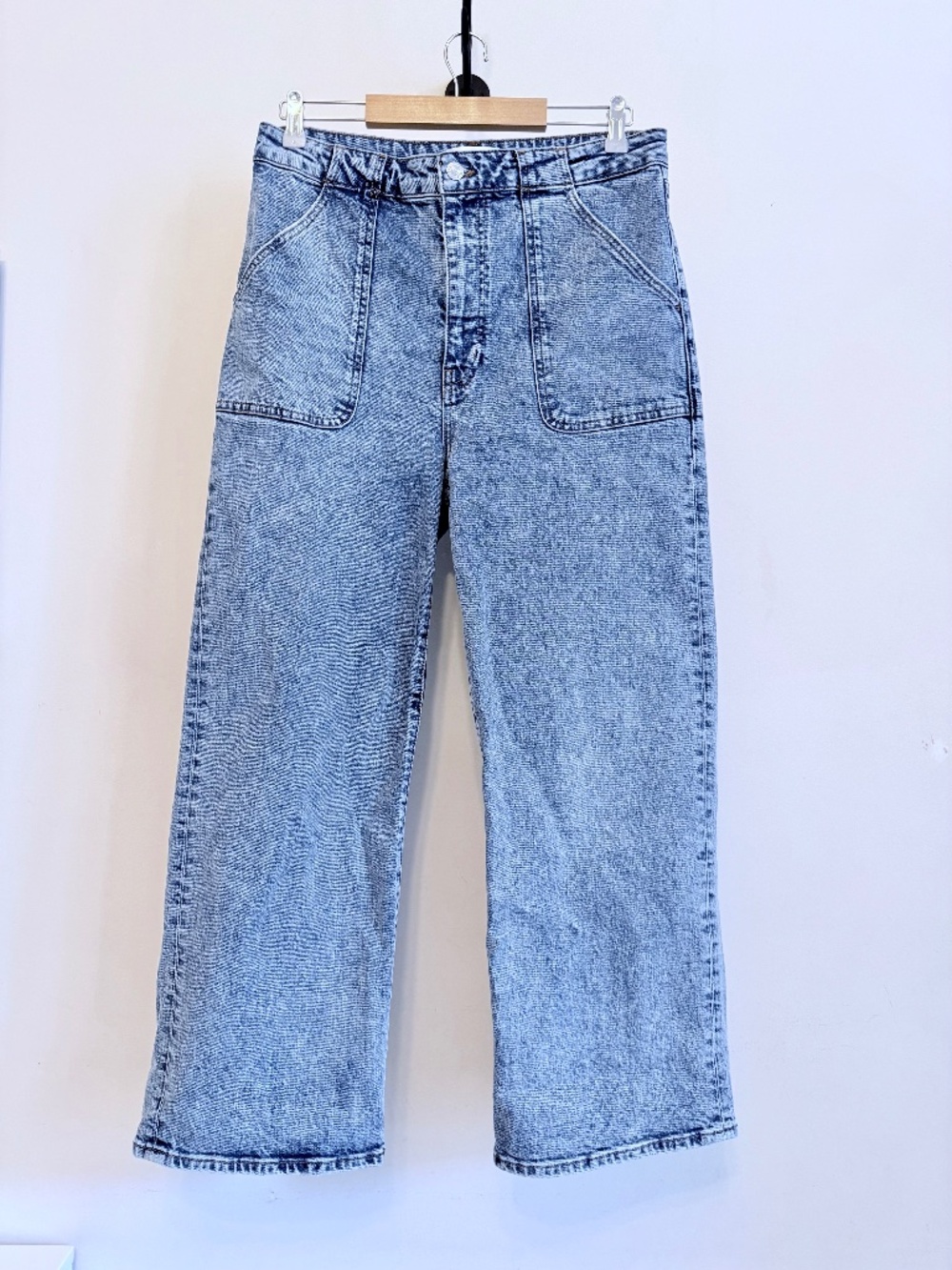 FRAME NWOT The Wide Leg Modern Pocket Jeans Acid Wash Blue Utility - Size 30